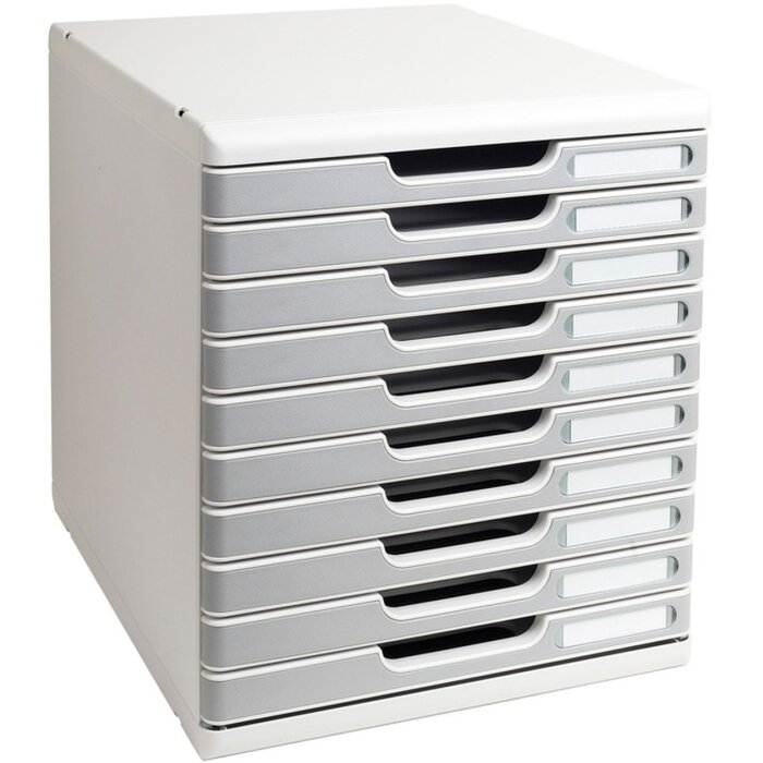 Лоток Exacampa Modulo A4 10 закритих шухляд Office Stone сірий