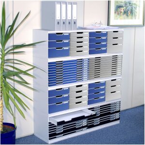 Лоток Exacampa Modulo A4 10 закритих шухляд Office Stone сірий