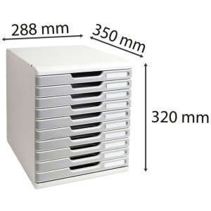 Лоток Exacampa Modulo A4 10 закритих шухляд Office Stone сірий