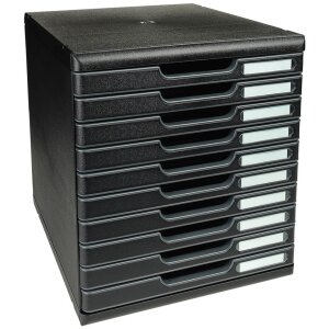 Тумба Exacompta MODULO DIN A4 черная 10 закрытых ящиков