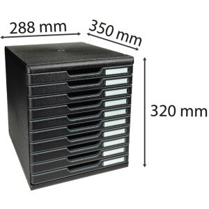 Тумба Exacompta MODULO DIN A4 черная 10 закрытых ящиков
