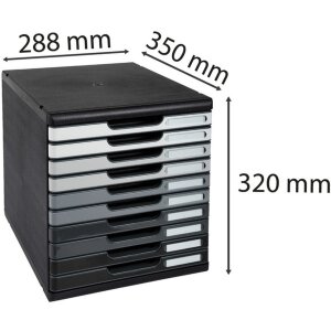 Тумба Exacompta MODULO A4 10 ящиков Серый