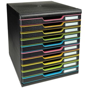 Тумба Exacompta MODULO A4 Black/Harlequin 10 закрытых ящиков