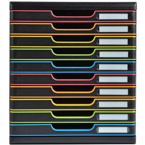 Тумба Exacompta MODULO A4 Black/Harlequin 10 закрытых ящиков