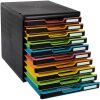Тумба Exacompta MODULO A4 Black/Harlequin 10 закрытых ящиков
