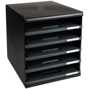 Тумба Exacompta MODULO DIN A4 темно-серая 5 открытых ящиков