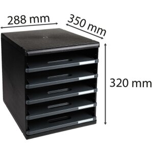 Тумба Exacompta MODULO DIN A4 темно-серая 5 открытых ящиков