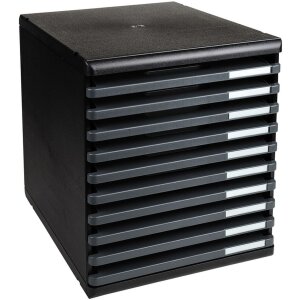 Тумба Exacompta MODULO A4 темно-серая 10 открытых ящиков