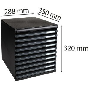 Тумба Exacompta MODULO A4 темно-серая 10 открытых ящиков