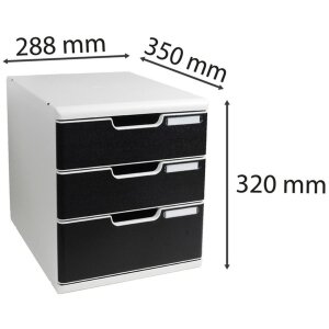 Тумба Exacompta MODULO A4 3 закриті шухляди чорна