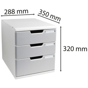 Exacompta 325041D Комод MODULO A4 3 закриті шухляди