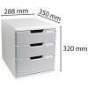 Exacompta 325041D Комод MODULO A4 3 закриті шухляди