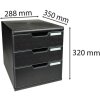 Тумба Exacompta MODULO A4 3 закриті шухляди чорна
