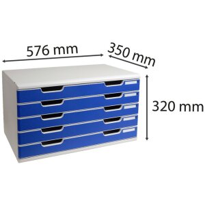 Тумба Exacompta MODULO A3 5 закритих шухляд Синя
