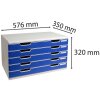 Тумба Exacompta MODULO A3 5 закритих шухляд Синя