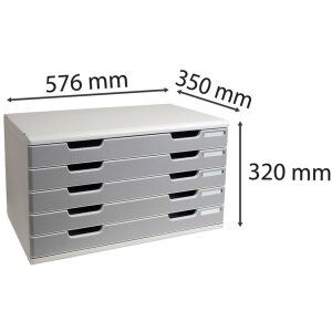 Комод Exacompta MODULO A3 5 закритих шухляд камяно-сірий