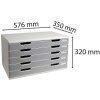 Комод Exacompta MODULO A3 5 закритих шухляд камяно-сірий