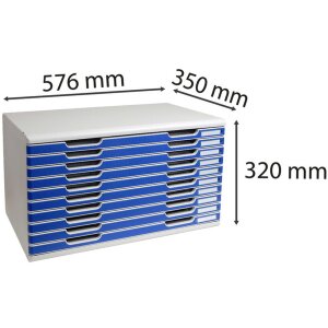 Тумба Exacompta MODULO A3 10 шухляд синя Розмір DIN A3