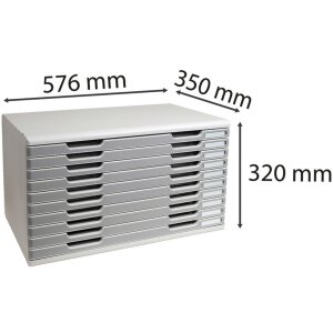 Комод Exacompta MODULO A3 10 закритих шухляд камяно-сірий
