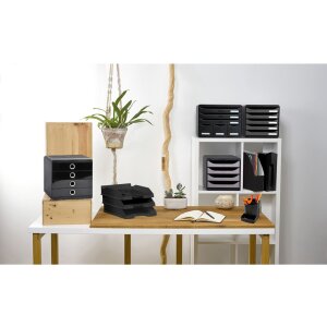 Підставка для олівців Exacompta Mini Octo Ecoblack Black 3 відділення з переробленого пластику