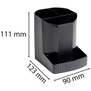 Підставка для олівців Exacompta Mini Octo Ecoblack Black 3 відділення з переробленого пластику