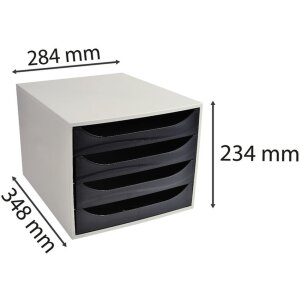 Тумба Exacompta ECOBOX 4 выдвижных ящика черная