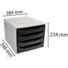 Тумба Exacompta ECOBOX 4 выдвижных ящика черная