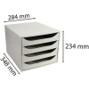 Тумба Exacompta ECOBOX 4 ящика серый 348x284x234 мм