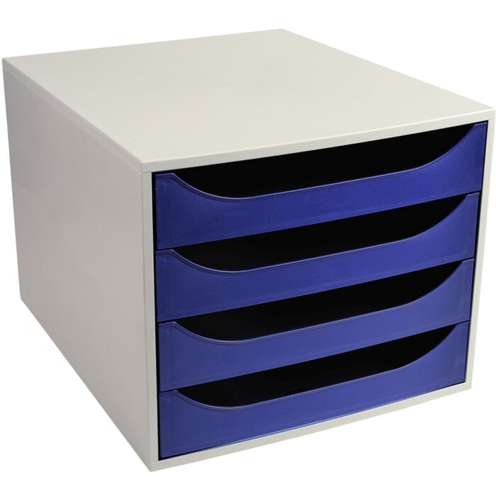 Комод Exacompta ECOBOX з 4 шухлядами темно-синій 34,8x28,4x23,4 см