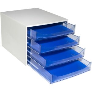 Тумба Exacompta 228610D ECOBOX 4 ящика ледяной синий A4