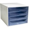 Тумба Exacompta 228610D ECOBOX 4 ящика ледяной синий A4