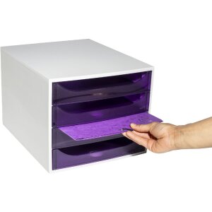Комод Exacompta 228619D ECOBOX 4 шухляди фіолетовий