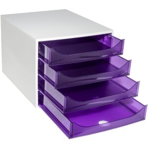 Комод Exacompta 228619D ECOBOX 4 шухляди фіолетовий