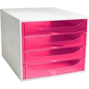 Exacompta ECOBOX 4 шухляди малиновий 348x284x234мм DIN A4