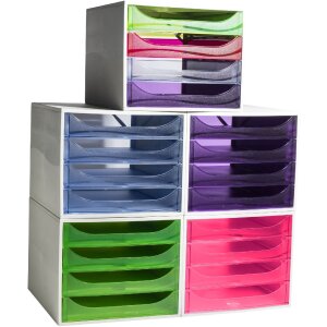 Exacompta ECOBOX 4 шухляди малиновий 348x284x234мм DIN A4
