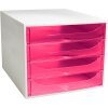 Exacompta ECOBOX 4 шухляди малиновий 348x284x234мм DIN A4