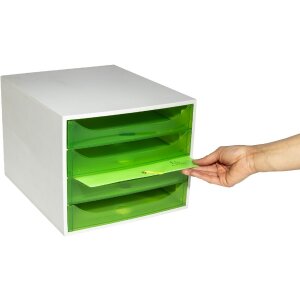 Тумба Exacompta OBOX 4 ящика яблочно-зеленый 348x284x234 мм