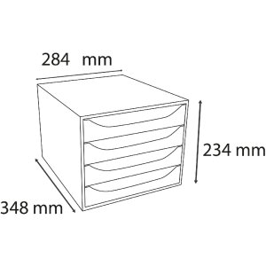 Тумба Exacompta OBOX 4 ящика яблочно-зеленый 348x284x234 мм