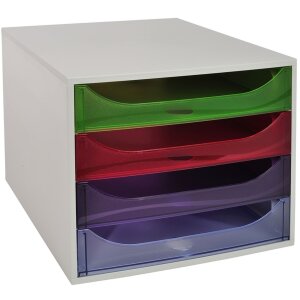 Тумба Exacompta ECOBOX 4 ящика радуга