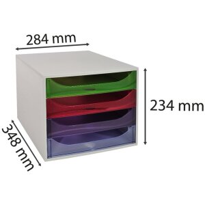 Тумба Exacompta ECOBOX 4 ящика радуга