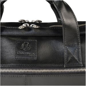Exacompta сумка для ноутбука через плече 2 відділення чорна шкіра Exactive black