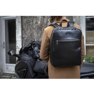 Exacompta 17637E Рюкзак для ноутбука кожаный черный водоотталкивающий 17 дюймов Exactive