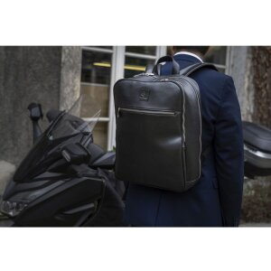 Exacompta 17637E Рюкзак для ноутбука кожаный черный водоотталкивающий 17 дюймов Exactive