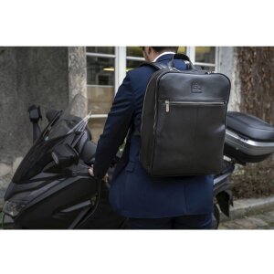 Exacompta 17637E Рюкзак для ноутбука кожаный черный водоотталкивающий 17 дюймов Exactive