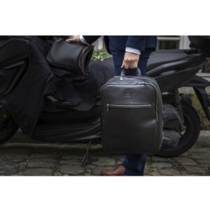 Exacompta 17637E Рюкзак для ноутбука кожаный черный водоотталкивающий 17 дюймов Exactive