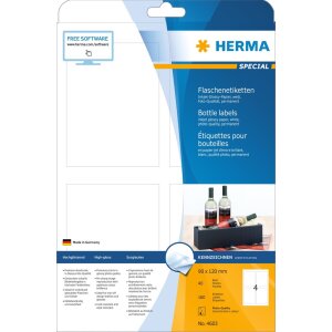 Этикетки для бутылок HERMA A4, 90 x 120 мм, глянцевая...