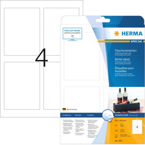 Этикетки для бутылок HERMA A4, 90 x 120 мм, глянцевая...