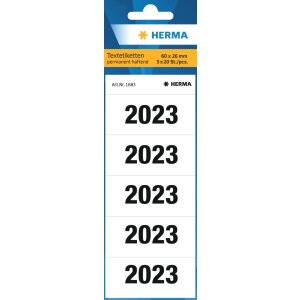 Номери років HERMA 2023 для папок, 60 x 26 мм, білі,...