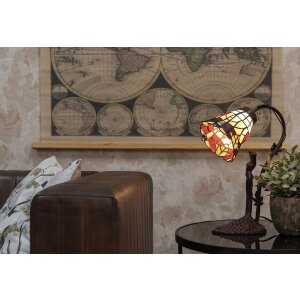 LumiLamp 5LL-6132 Настільна лампа Tiffany 15x9x21 см E14-max 1x40W жовта, коричнева