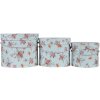 Clayre & Eef 65008 Шляпная коробка Набор из 3 синих Ø 23x19 см Ø 20x16 см Ø 17x14 см